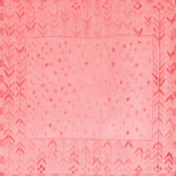 Ahgly Company Indoor Square Solid Red Modern Area Rugs, 3' Square