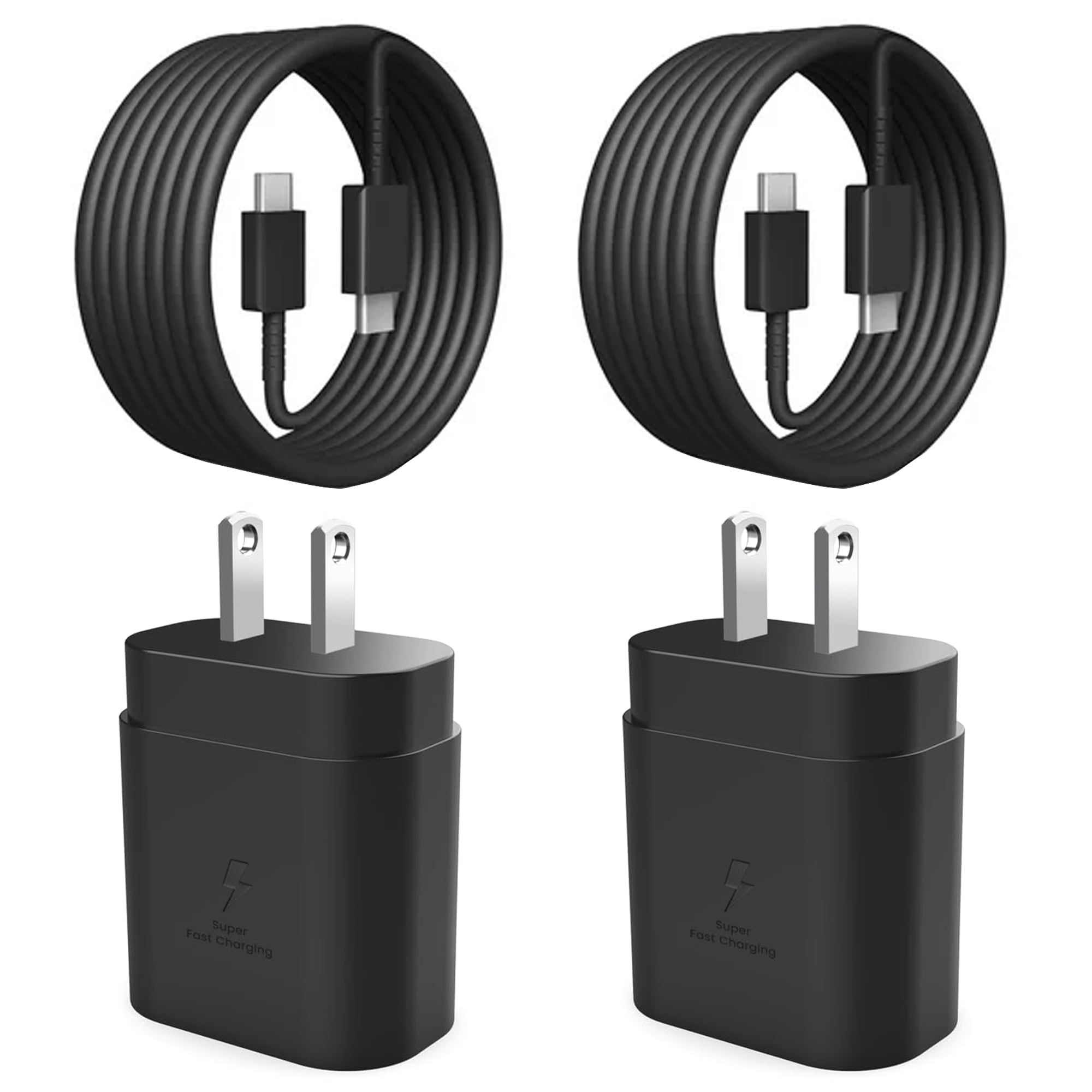 Super Fast Charger Type C,25W USB C Wall Charger Fast Charging for Samsung Galaxy S23 Ultra/S23/S23+/S22/S22 Ultra/S22+/S21 Ultra/S20 Ultra/Note 20/Note 10/Z Fold 3 with 6.6FT C Charger Cable 2pack