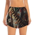 thumbnail image 2 of Goofa Cowboy Iguana Floral Shirt Printed Women 2 in 1 Running Shorts,Quick Dry Athletic Workout Shorts,High Waisted Athletic Shorts with Liner Pockets-Small, 2 of 9