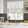 thumbnail image 4 of 2 Pack Valances for Window, White Plaid Grid Short Curtains for Kitchen Bedroom Living Room, Colorful Line Modern Simple Geometric Rod Pocket Small Window Treatment Valance Drapes 42 x 12 Inch, 4 of 8