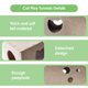 thumbnail image 4 of Túnel de gato para gatos de interior cueva transformable tubos y túneles de juego de gatitos de fieltro juguete Peekaboo con agujeros interactivos, 4 of 7