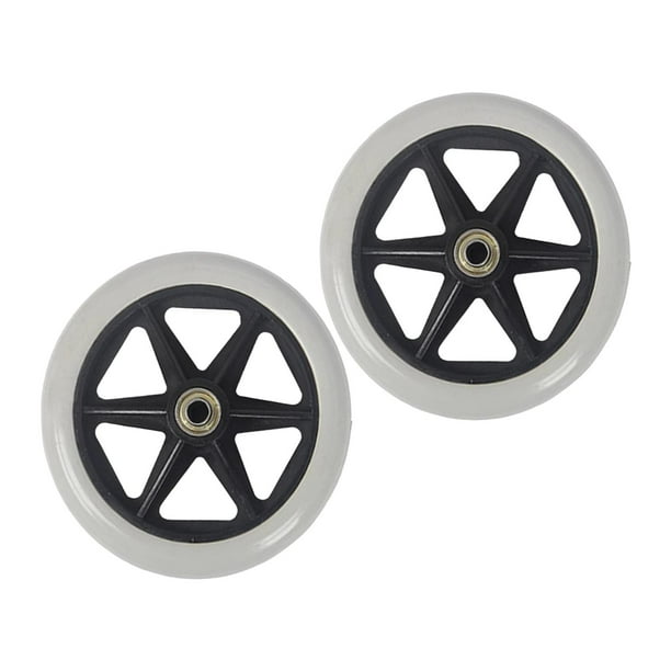 2x Piezas de reparación silenciosas para ruedas delanteras de silla de ruedas, conjunto de accesorios de rodamiento de 8 mm Gris 6 pulgadas