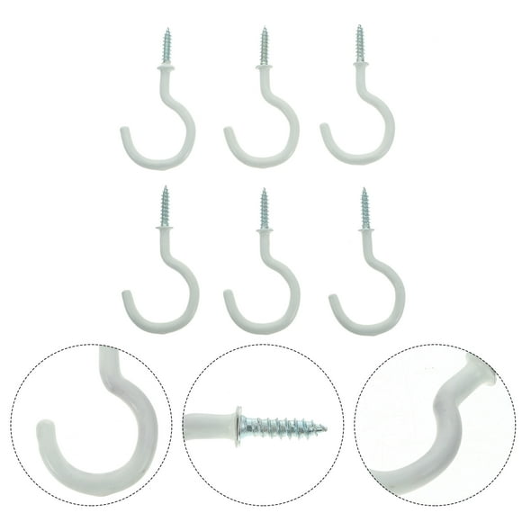 ORDDIART Heavy Duty Ceiling Hooks for Hanging Plants Made of Carbon Steel and Vinyl Coated Silver 2.9 inch