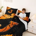 thumbnail image 3 of Castle Fairy Basketball Letter J King Sheets 4pcs, Sport Graffiti Splash Bedding, Black Orange,1 Fitted Sheet, 1 Flat Sheet and 2 Pillowcases, 3 of 6