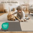 thumbnail image 4 of ODIKA 8'x10' Washable Area Rug Non-Shedding, Easy Care, Beige Solid Minimalist Asymmetric Farmhouse Geometric Motif Neutral for King Size Bedroom Under Bed, Master Suite, 4 of 7