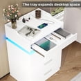 thumbnail image 6 of Afuhokles Nightstand with Charging Station and LED Lights, Night Stand with 3 Drawers, White, 6 of 8