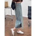 thumbnail image 6 of Womens Wrap Tie Denim Skirt Blue Mid-Length Casual Style, 6 of 15