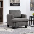 thumbnail image 2 of HOMCOM Fauteuil Moderne, Chaise d'Appoint Rembourrée avec Coussin, Gris Foncé, 2 of 10