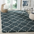 thumbnail image 2 of SAFAVIEH Hudson Jaye Plush Geometric Shag Area Rug, Slate Blue/Ivory, 9' x 9' Square, 2 of 9