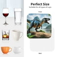 thumbnail image 6 of Yiaed Lake Forest Dinosaur A Print Leather Coasters for Drinks - Cup Coasters Coffee Table Kitchen Table Bar, Home & Office Gifts Handmade Drink Coasters-Square, 6 of 6