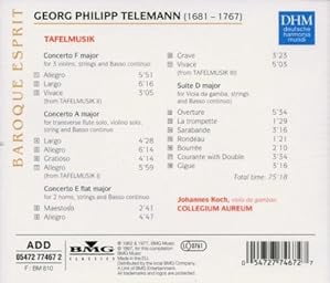 Collegium Aureum - Telemann: Concerti in F Major a Major E Flat Major - Music & Performance - CD