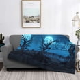 thumbnail image 6 of Throw Blanket for Couch - Tree Moon Night Sky Soft Comfy Lightweight Cozy Warm Throw Blanket, Fuzzy Plush Flannel Blanket & Throws for Sofa and Bed All Season, 6 of 8