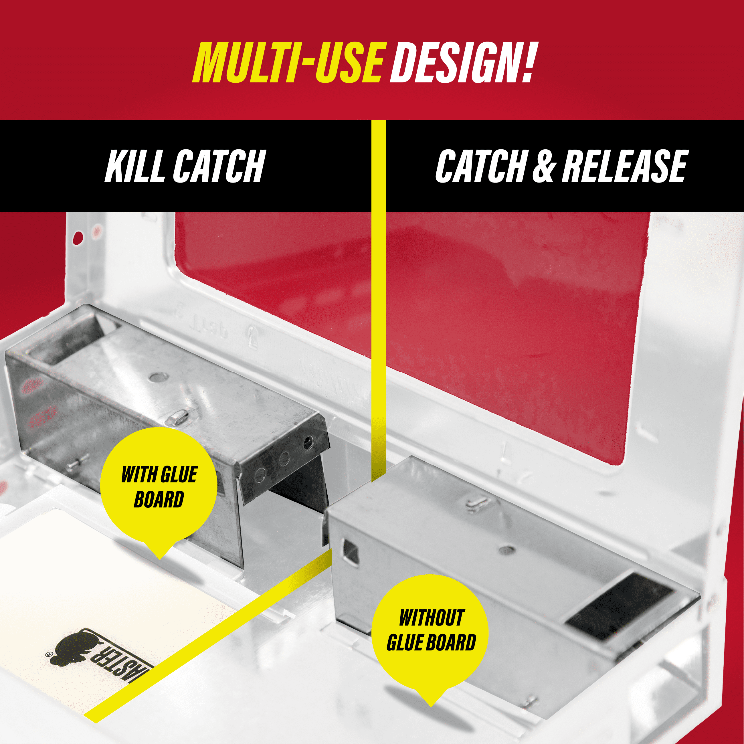 Catchmaster Multi-Catch Mouse Trap 1Pk, Humane Mouse Trap for Home with Glue Board (White)