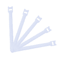 thumbnail image 1 of 50 Pcs Attaches de Câble Réutilisables en Microfibre, Blanc, 1 of 5