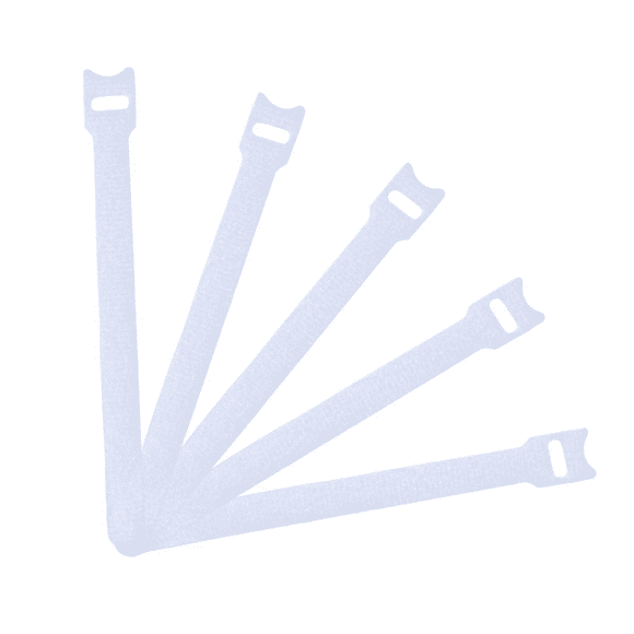 50Pcs Reusable Fastening Cable Ties Microfiber Cloth Hook and Loop Cord Ties,White