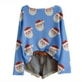 thumbnail image 5 of Hauts, T-Shirts et Chemisiers pour Femmes Décontractés à Imprimé de Noël, T-Shirt à Col Rond, Chemise à Manches Longues, Chemisiers Grande Taille pour Femmes, Bleu, TG, 5 of 5