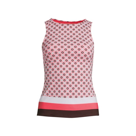 Lands' End Women's Long Torso High Neck UPF 50 Sun Protection Modest Tankini Swimsuit Top
