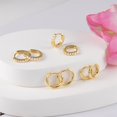 thumbnail image 4 of Pendientes Huggie Hoop ALEXCRAFT, pequeños, chapados en oro de 14 quilates, 4 unidades, 4 of 6