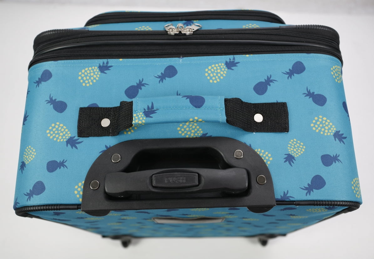 21" 2-Wheel Upright Carry-On Luggage, Hawaiian Pineapple Print