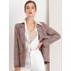 thumbnail image 3 of Blazers para mujer Chaqueta tipo blazer a cuadros con solapa con muesca Boyfriend borgoña XS, 3 of 6