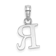 thumbnail image 4 of Diamond2Deal 14K White Gold Block Letter R Initial Pendant for Women, 4 of 6