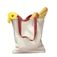 thumbnail image 1 of BAGedge BE010 Canvas Tote with Contrasting Handles - Natural/ Red - One Size, 1 of 2