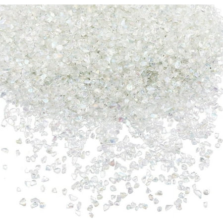 DIY 1 Box 200g Crushed Glass Broken Glass Pieces Irregular Crystal Chips Clear Flakes Sequins Small Chunky Flakes Sequins for Nail Arts Resin Craft DIY Vase Filler Jewelry Making Decoration DIY