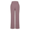 thumbnail image 4 of Women's High Waisted Wide Leg Yoga Pants Stretch Lounge Sweatpants Soft Casual Dress Pants with Pockets Watermelon Red, 4 of 7