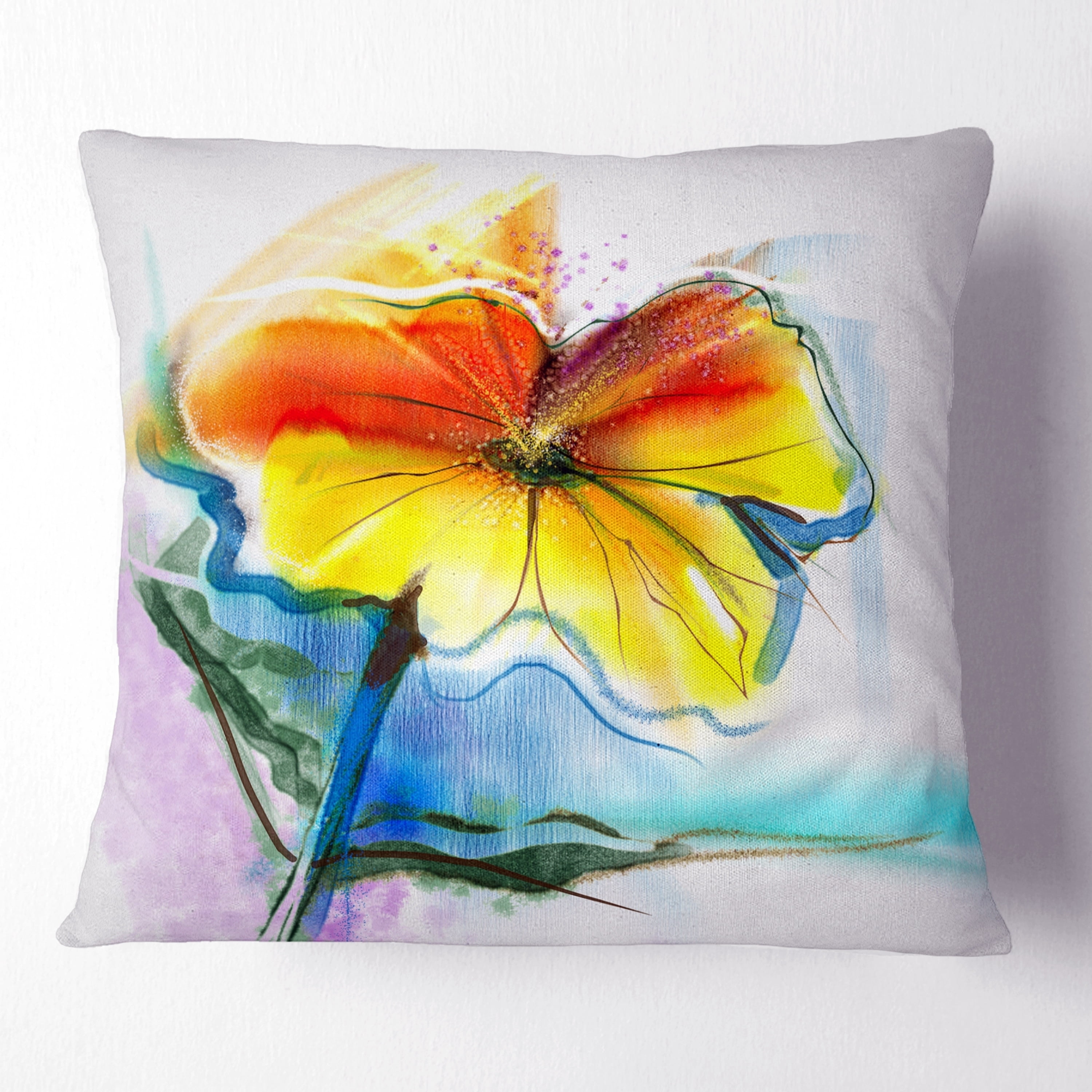 Design Art Designart Hand Painted Yellow Pink Red Daisies Floral