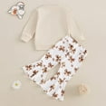 thumbnail image 6 of fatyb Football Toddler Outfits Baby Girl Bow Long Sleeve Tops 2Pcs Print Bell Bottom Pants Clothes Set, 6 of 7