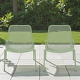 thumbnail image 3 of Tcbosik Set of 2 Outdoor Stackable Chairs, Modern Lounge Chair, Metal Armless Chair for Porch, Garden, Patio, Backyard, Green, 3 of 10