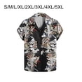 thumbnail image 5 of Qarigey Camisa de manga corta para hombre, camiseta con estampado de dragón chino, ropa de calle, Top de playa con solapa, ropa informal Camisetas S, 5 of 5
