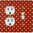 thumbnail image 1 of Metal Light Switch Wall Plate Outlet Cover (Vintage Burgundy Teal Striped Wall- Single Duplex Single Toggle), 1 of 2