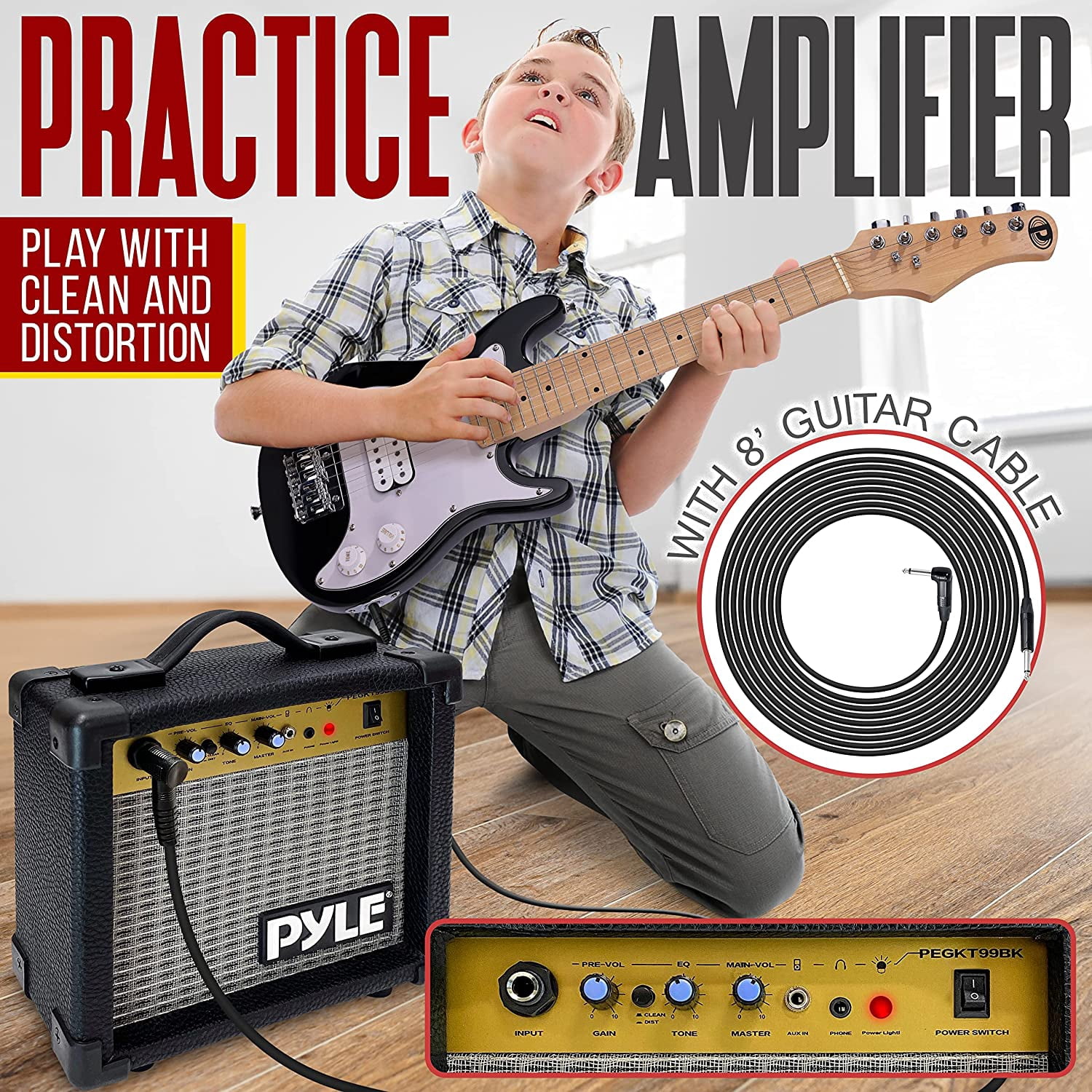 Kids 30” Electric Guitar and Amp Kit, Mini Strat Set With 10W Amplifier and Accessories Pack For Junior Ages, Beginner Youth, Small Child, Toddler, Kid, Girl, And Boy Learners