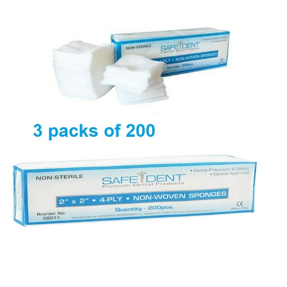 Non Woven Gauze Sponges 4Ply 2x2 NonSterile Cotton Dental Medical