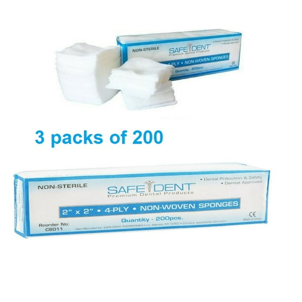 Non Woven Gauze Sponges 4Ply 2x2 NonSterile Cotton Dental Medical (Pack of 600)