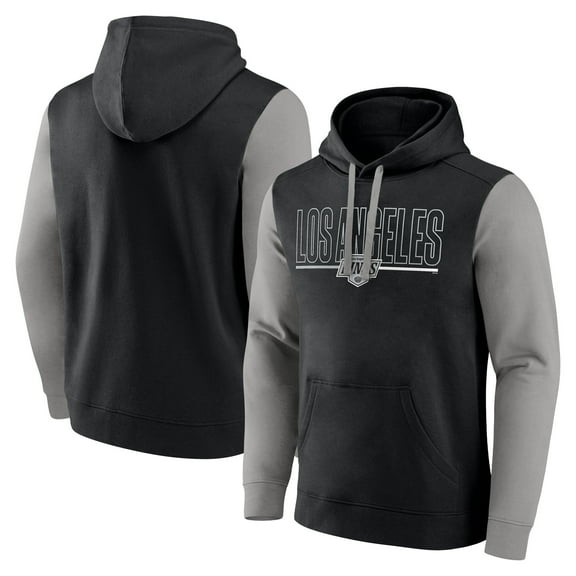 Men's Logo Athletic Black Los Angeles Kings Deliver Fleece Pullover Hoodie