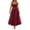 23Wine144, variant on XAOFW Summer Elegant Dress For Women Square Collar Sleeveless Strap Dress With Waist Tie Holiday Party Trendy Sundress
