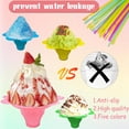 thumbnail image 3 of Natonhi 200pcs 4oz Colorful Snow Cone Cups with Spoon Straws,Flower Shaped Ice Cream Snacks Cup Reusable Plastic Bowls Easy Grip for Kids Birthday Summer Holiday Party, 3 of 6