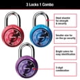 thumbnail image 5 of Master Lock School Locker Mini 3 Digit Combination Lock, 3 Pack Multi-color Set, 5 of 6