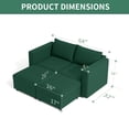 thumbnail image 4 of Ainfox 4 Piece Upholsterd Storage Modular Couch Set with Ottoman, Reversible Sleeper Couches, Modular Sectional Sofas Seats Forest Green, 4 of 7