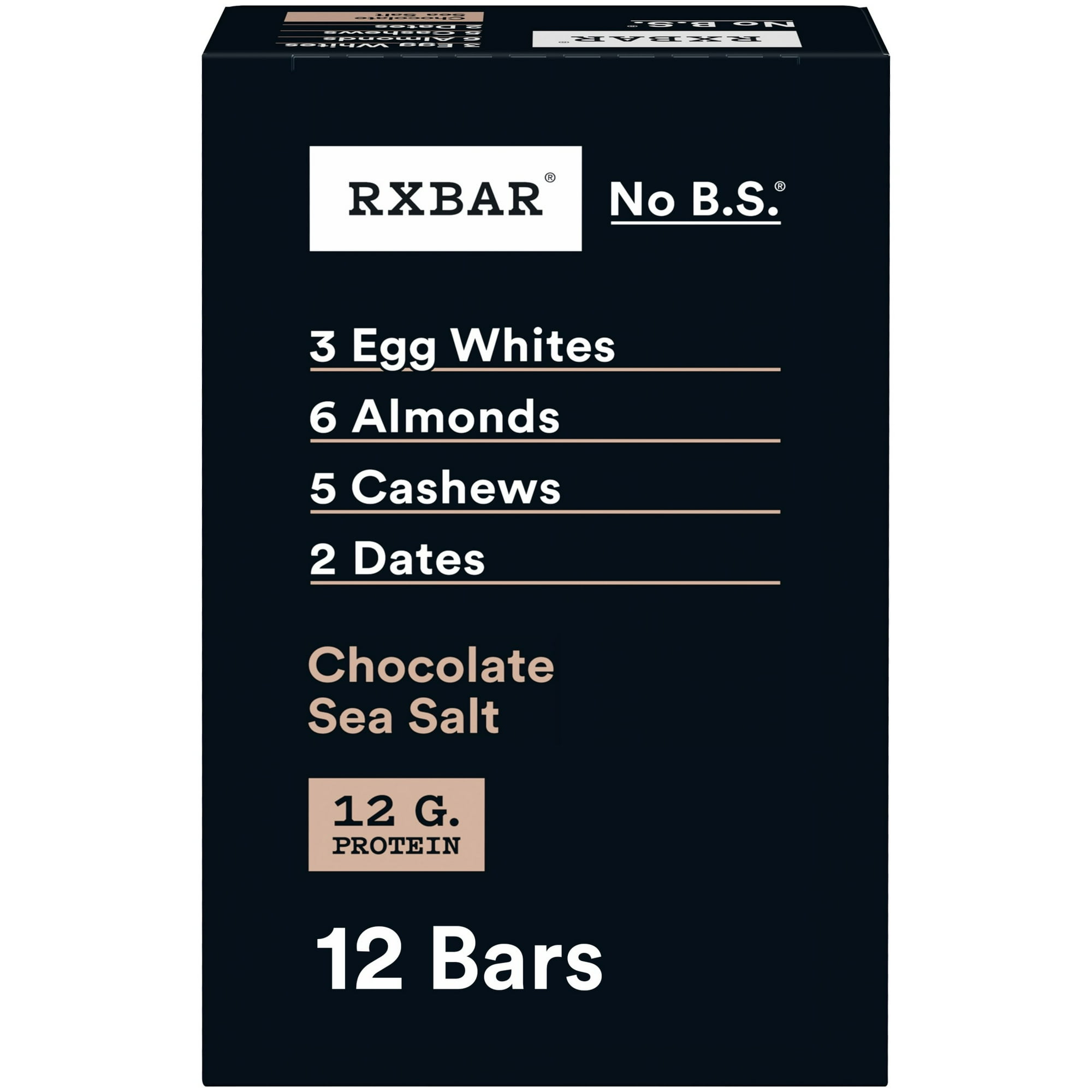 RXBAR, Chocolate Sea Salt Gluten-Free Protein Bars, 12 Count