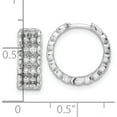 thumbnail image 4 of Sterling Silver Rhodium-Plated Polished Cz Hinged Hoop Earrings (15 X 15.38) Made In China qe16302, 4 of 5