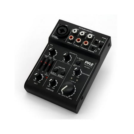 Pyle Pro 3-Channel USB Audio/Sound Mixer Recording Interface with Built-in re-chrg (Best Home Recording Interface)