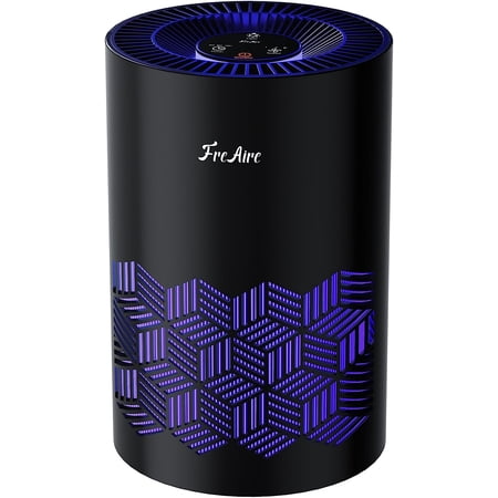 FreAire Air Purifiers for Bedroom, H13 HEPA Air Purifier with RGB Lights, Air Purifiers for Pets Dust Smoke Pollen Dander Smell, Air Cleaner with Air Filter For Home Office Large Living Room (Black)