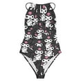 thumbnail image 3 of Kuromi And My Melody Women's One Piece Swimsuit High Neck Tummy Control Swimwear Bathing Suit, 3 of 7