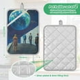 thumbnail image 6 of Yayeee Pot Holders Kitchen Heat Resistant with Pocket 7"x9.8" Cotton Oven Cooking Hot Pads, Blue Planet, 6 of 7
