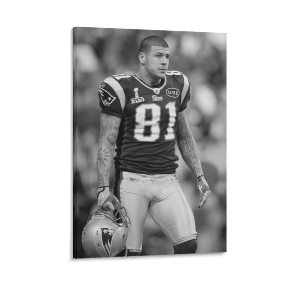 Aaron Hernandez Canvas Poster Painting On Canvas Wall Art Poster Scroll Picture Print Living Room Walls Decor Home Posters 12x18inch(30x45cm)