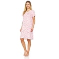 thumbnail image 2 of Lati Fashion Women Nightgowns Short Sleeve Female Nightgowns & Sleepshirts Pink Size X-Large, 2 of 4