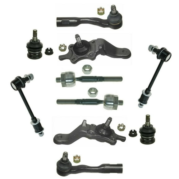 10 Pc New Front Suspension Kit Tie Rod End, Upper & Lower Ball Joints, Sway Bar End Link Fits select: 2000-2002 TOYOTA TUNDRA